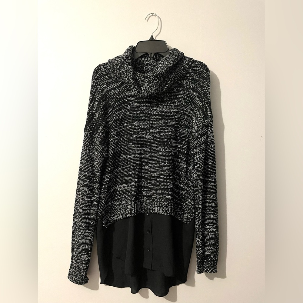 AQUA Knitted Turtleneck Sweater/Black/XS